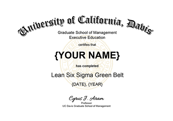 UC Davis Certificate Sample